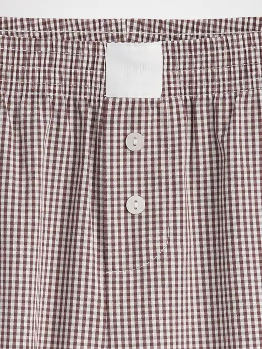 Gap Poplin Pajama Set - Brown Gingham - Size M - Picture 5 of 7